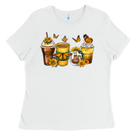 White butterfly coffee cups Ladies Tee - Zillion Design Studio