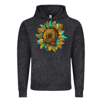 Sunflower With Leopard And Turquoise Vintage Hoodie | Teevron