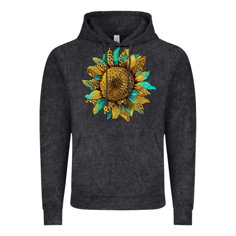 Sunflower With Leopard And Turquoise Vintage Hoodie by Artiststas | Teevron