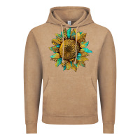 Vintage Coffee sunflower with leopard and turquoise Vintage Hoodie - Artiststas