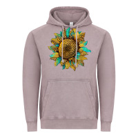 Vintage Zinc sunflower with leopard and turquoise Vintage Hoodie - Artiststas