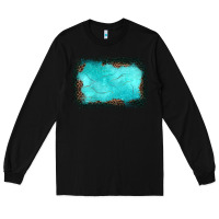 Black gemstone turquoise leopard background Long Sleeve Tee - JahusDesignShop