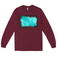 Burgundy gemstone turquoise leopard background Long Sleeve Tee - JahusDesignShop