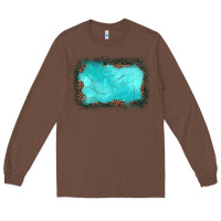 Chestnut gemstone turquoise leopard background Long Sleeve Tee - JahusDesignShop