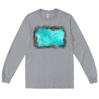 Heather Grey gemstone turquoise leopard background Long Sleeve Tee - JahusDesignShop