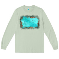 Matcha gemstone turquoise leopard background Long Sleeve Tee - JahusDesignShop