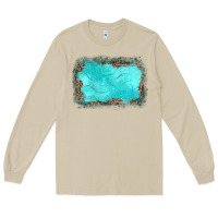 Mushroom gemstone turquoise leopard background Long Sleeve Tee - JahusDesignShop