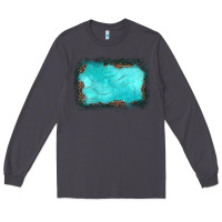 Smoke gemstone turquoise leopard background Long Sleeve Tee - JahusDesignShop