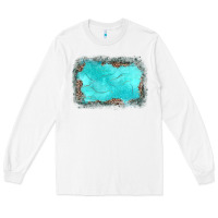 White gemstone turquoise leopard background Long Sleeve Tee - JahusDesignShop