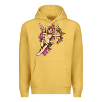 Antique Gold Cupid with rose Valentine's Day Premium Hoodie - HowdyJamesFarm