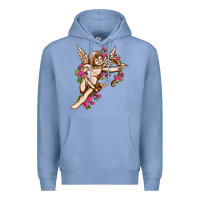 Colony Blue Cupid with rose Valentine's Day Premium Hoodie - HowdyJamesFarm