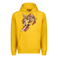 Lemon Cupid with rose Valentine's Day Premium Hoodie - HowdyJamesFarm