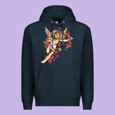 Cupid With Rose Valentine's Day Premium Hoodie Designed By Howdyjamesfarm