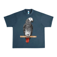 Midnight Navy African Gray Parrot Bird Urban Heavy Tee - LillyAllenDesigns