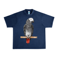 Navy African Gray Parrot Bird Urban Heavy Tee - LillyAllenDesigns