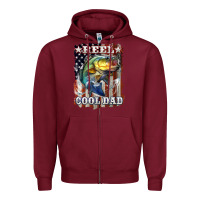 Burgundy Reel Cool Dad Bass 4th of July Zipper Hoodie - LillyAllenDesigns