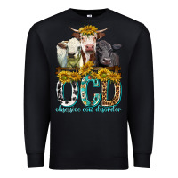 Black Obsessive Cow Disorder with Cows Premium Sweatshirt - texasbilliewilder