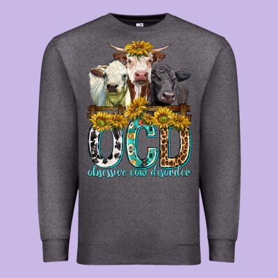 Obsessive Cow Disorder With Cows Premium Sweatshirt Designed By Texasbilliewilder