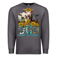 Charcoal Heather Obsessive Cow Disorder with Cows Premium Sweatshirt - texasbilliewilder