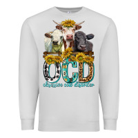 Dove Grey Obsessive Cow Disorder with Cows Premium Sweatshirt - texasbilliewilder
