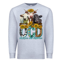 Heather Grey Obsessive Cow Disorder with Cows Premium Sweatshirt - texasbilliewilder