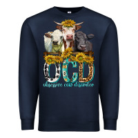 Navy Obsessive Cow Disorder with Cows Premium Sweatshirt - texasbilliewilder