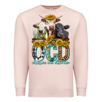 Pale Pink Obsessive Cow Disorder with Cows Premium Sweatshirt - texasbilliewilder