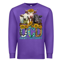 Purple Obsessive Cow Disorder with Cows Premium Sweatshirt - texasbilliewilder
