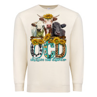 Sandshell Obsessive Cow Disorder with Cows Premium Sweatshirt - texasbilliewilder