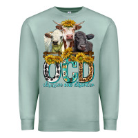 Seafoam Obsessive Cow Disorder with Cows Premium Sweatshirt - texasbilliewilder