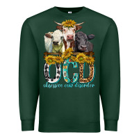 Sports Green Obsessive Cow Disorder with Cows Premium Sweatshirt - texasbilliewilder
