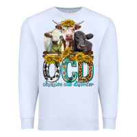 White Obsessive Cow Disorder with Cows Premium Sweatshirt - texasbilliewilder