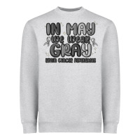 Heather Grey in may we wear gray brain cancer awareness Heavyweight Sweatshirt - MaliasSmallBusiness