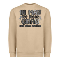 Mushroom in may we wear gray brain cancer awareness Heavyweight Sweatshirt - MaliasSmallBusiness
