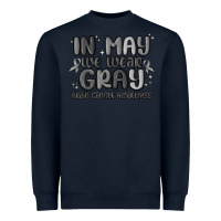 Navy in may we wear gray brain cancer awareness Heavyweight Sweatshirt - MaliasSmallBusiness