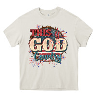 Cream This is god country 4th of july Heavy Core Tee - CowGirlArtShop