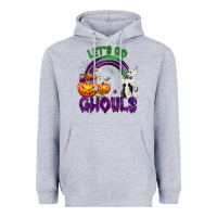 Heather Grey Let's Go Ghouls Heavyweight Hoodie - texasbilliewilder