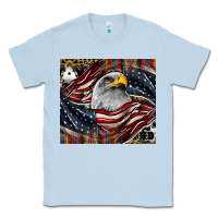 Dusty Blue American eagle Classic Tee - CowhideDigitalArt