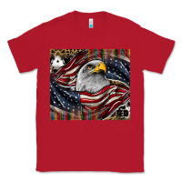 Red American eagle Classic Tee - CowhideDigitalArt