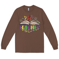 Chestnut teacher mardi gras Long Sleeve Tee - MaliasSmallBusiness