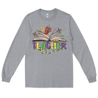 Heather Grey teacher mardi gras Long Sleeve Tee - MaliasSmallBusiness