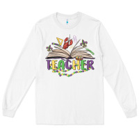 White teacher mardi gras Long Sleeve Tee - MaliasSmallBusiness