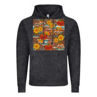 Vintage Black pumpkin plaid sunflower seamless min Vintage Hoodie - AdoDesignShop