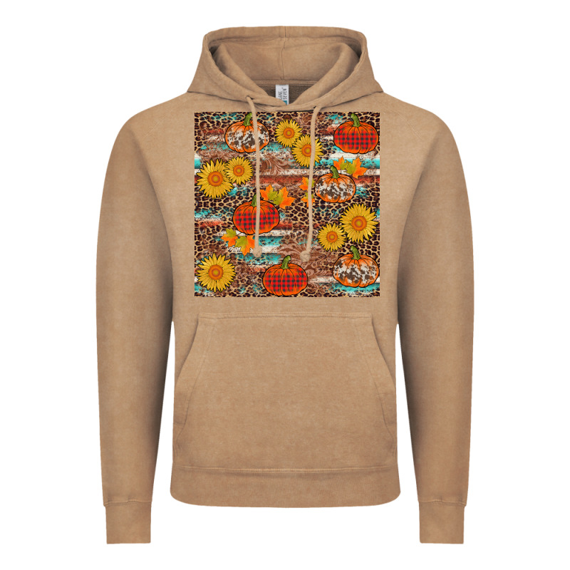 Pumpkin Plaid Sunflower Seamless Min Vintage Hoodie by AdoDesignShop | Teevron