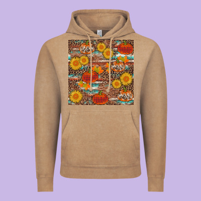 Pumpkin Plaid Sunflower Seamless Min Vintage Hoodie Designed By Adodesignshop