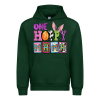 Forest Green Easter Day One hoppy mama Urban Hoodie - OliviaCreatesArt