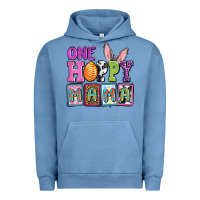 Pigment Pebble Blue Easter Day One hoppy mama Urban Hoodie - OliviaCreatesArt