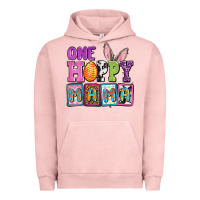 Pigment Salmon Easter Day One hoppy mama Urban Hoodie - OliviaCreatesArt