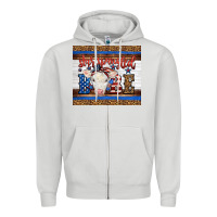 Dove Grey 4th of July Western Star Spangled Baby Cow Zipper Hoodie - LillyAllenDesigns