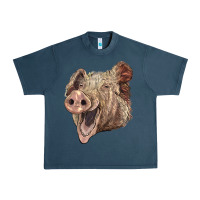 Midnight Navy american yorkshire pig face Urban Heavy Tee - LillyAllenDesigns